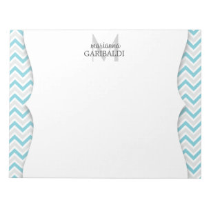 Bloc-note Chevron bleu et moderne Personnalisé