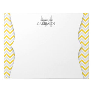 Bloc-note Chevron jaune et moderne personnalisé