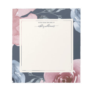 Bloc-note Chic Bleu Bourgogne Rose Bleu Foncé Personnalisé