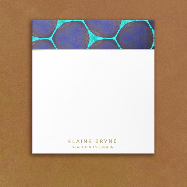 Bloc-note Chic élégant Bold Navy Motif Turquoise (Créateur téléchargé)