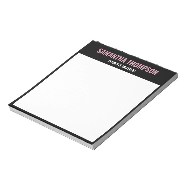 Bloc-note Chic Moderne Rose, Blanc & Noir   (Tourné)