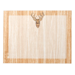 Bloc-note Chic Queue blanche Cerf Buck Tête Lumière Grain de
