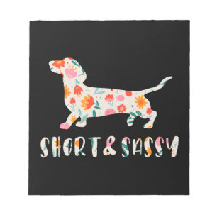 Bloc-note Chien à fleurs court et sassy Dachshund