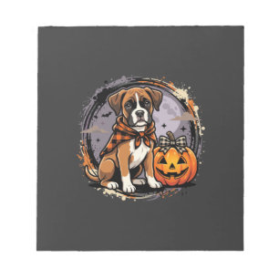 Bloc-note Chien Boxer Halloween Citrouille Sublimation