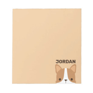 Bloc-note Chien Corgi mignon avec nom personnalisé