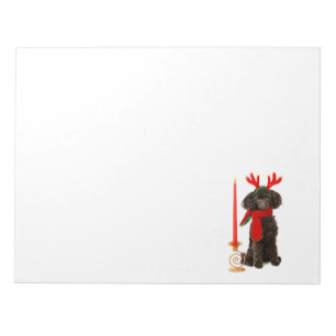 Bloc-note Chien de caniche noir de jouet de Noël habillé
