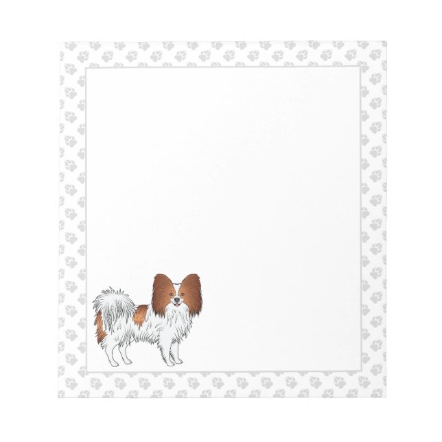 Bloc-note Chien De Caricature De Papillon Rouge Et Blanc Aux (Devant)