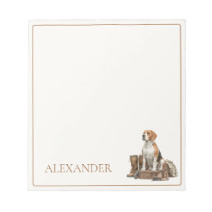 Bloc-note Chien de chasse de style vintage à l'aquarelle