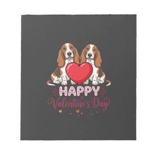 Bloc-note Chien de la Saint-Valentin Basset Hound Floral