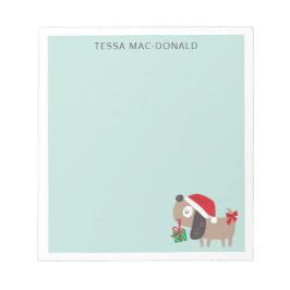 Bloc-note Chien de Noël mignon à la menthe