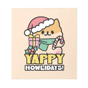 Bloc-note Chien de Noël mignon - Yappy Howlidays
