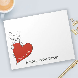 Bloc-note Chien de taureau français mignon personnalisé avec