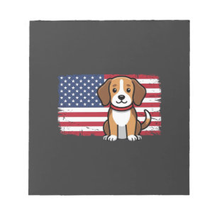 Bloc-note Chien Drapeau Américain Vectoriel Patriotique