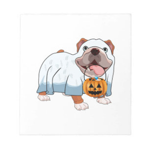 Bloc-note Chien fantôme Bulldog Halloween