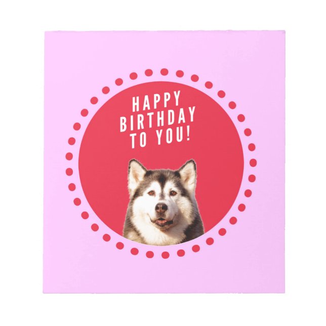 Bloc-note Chien Husky Sibérien mignon qui souhaite un joyeux (Devant)