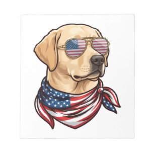 Bloc-note Chien Lunettes de soleil Drapeau Usa Bandana