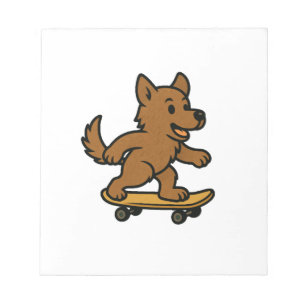 Bloc-note Chien mignon faisant du skateboard