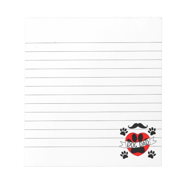 Bloc-note Chien Papa Paw Et Coeur Rouge Dessin Linked (Devant)