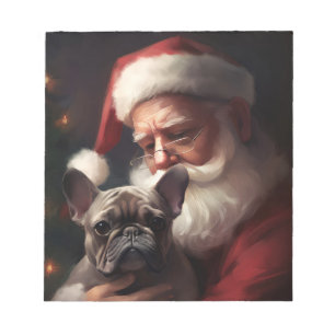 Bloc-note Chien-taureau français avec Noël Festif du Père No