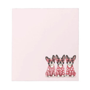 Bloc-note Chiens Boston Terrier pour la Saint-Valentin