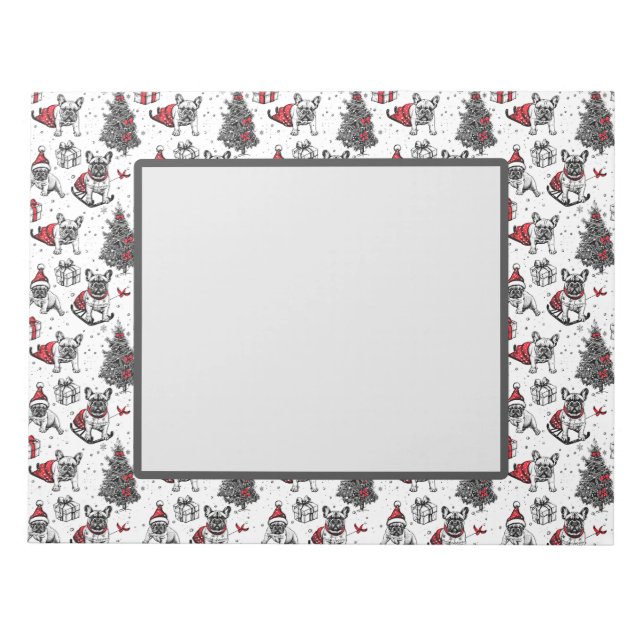 Bloc-note Chiens de Noël dans le dessin de style livre d'art (Devant)