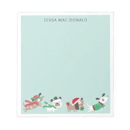 Bloc-note Chiens de noël mignons à la menthe