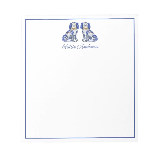 Bloc-note Chiens de Staffordshire aquarelle (Devant)