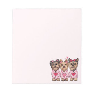 Bloc-note Chiens de Yorkie de la Saint-Valentin