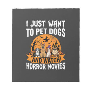 Bloc-note Chiens drôles d'Halloween Vecteur de films d'horre