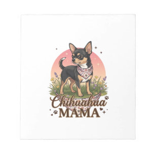 Bloc-note Chihuahua Mama Chien Bandana Floral Rose_1