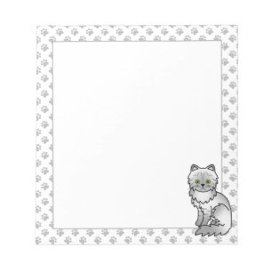 Bloc-note Chinchilla Tabby Argenté Chat Gris Persan & Pattes