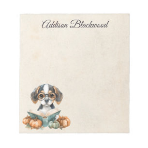 Bloc-note Chiot Beagle Mignon Lisant un Livre Personnalisé d