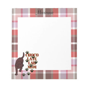 Bloc-note Chocolat personnalisé Mère du laboratoire Plaid