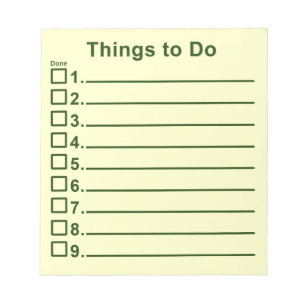 Bloc-note Choses à faire