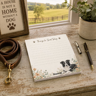Bloc-note Choses à rassembler aujourd'hui Border Collie