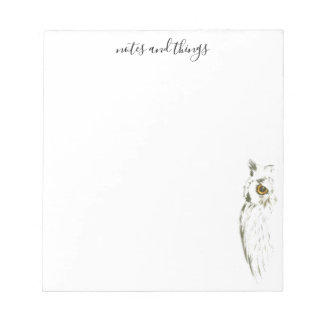 Bloc-note Chouette gris aquarelle