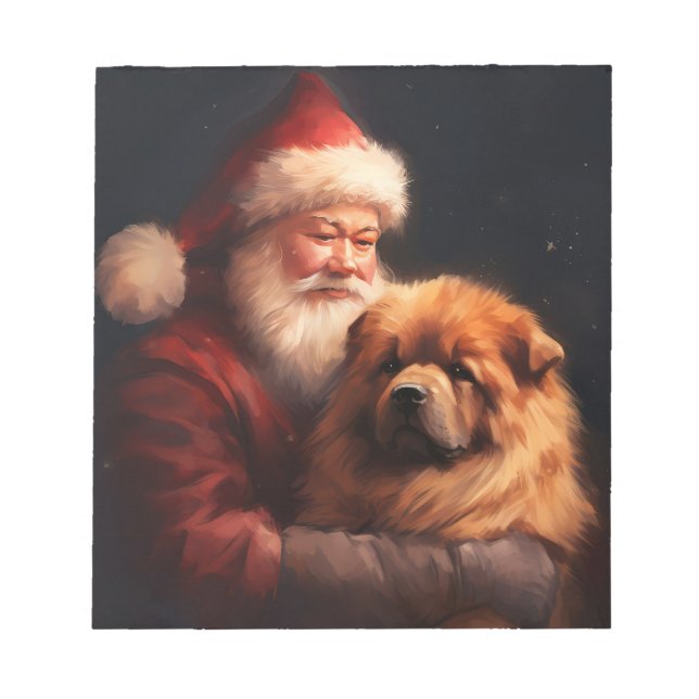 Bloc-note Chow Chow avec Noël Festif du Père Noël (Devant)