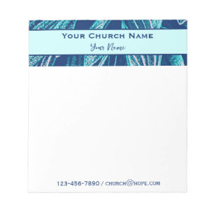 Bloc-note Christian Church Modern Aqua Nature Texte Personna