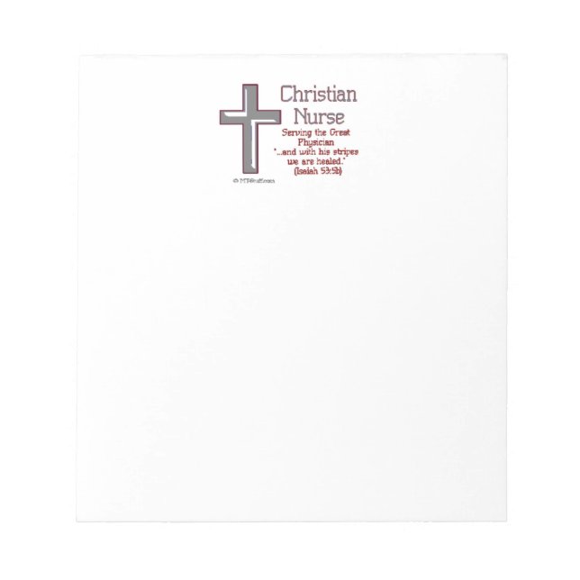 Bloc-note Christian Nurse Cross 2 (Devant)