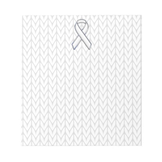 Bloc-note Chrome Comme Blanc Knit Ribbon Sensibilisation Imp (Devant)