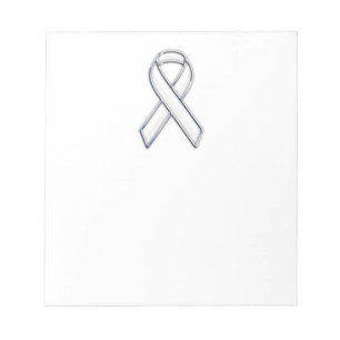 Bloc-note Chrome Style White Ribbon Awareness