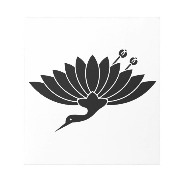 Bloc-note Chrysanthème en forme de grue (Devant)