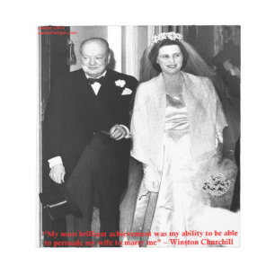 Bloc-note Churchill & Célèbre citation sur le mariage