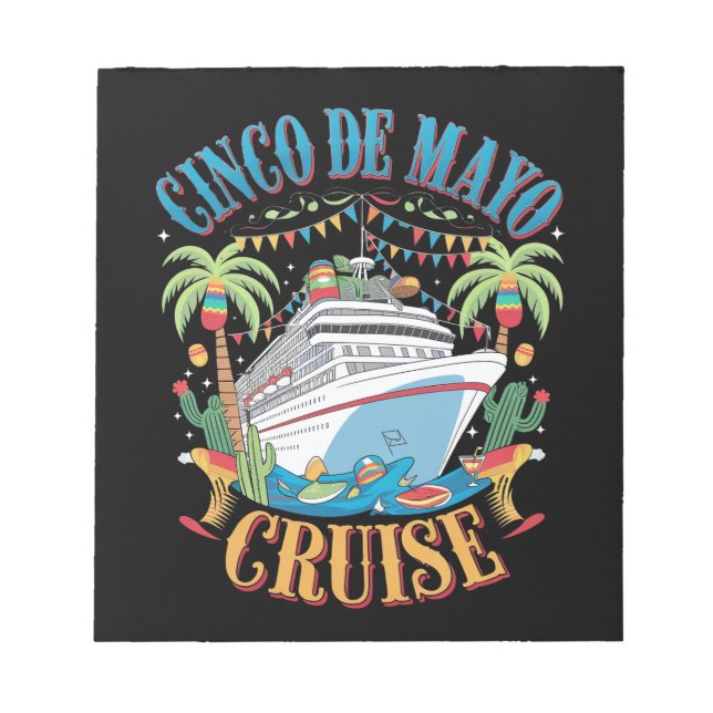 Bloc-note Cinco De Mayo Cruise Mexique Bateau mexicain Fiest (Devant)