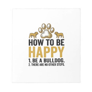 Bloc-note Citation Bulldog heureux Gravure vintage Amoureux