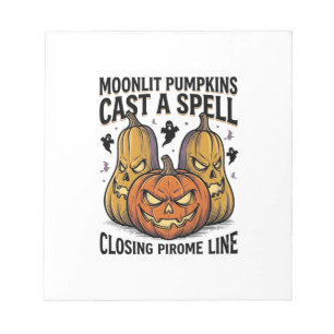 Bloc-note Citation de citrouille d'Halloween Jack O Lantern 