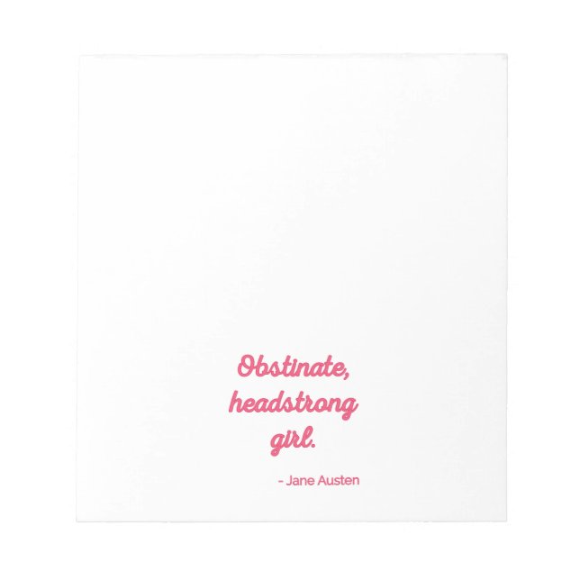 Bloc-note Citation de fierté et de préjugé II - Style mignon (Devant)