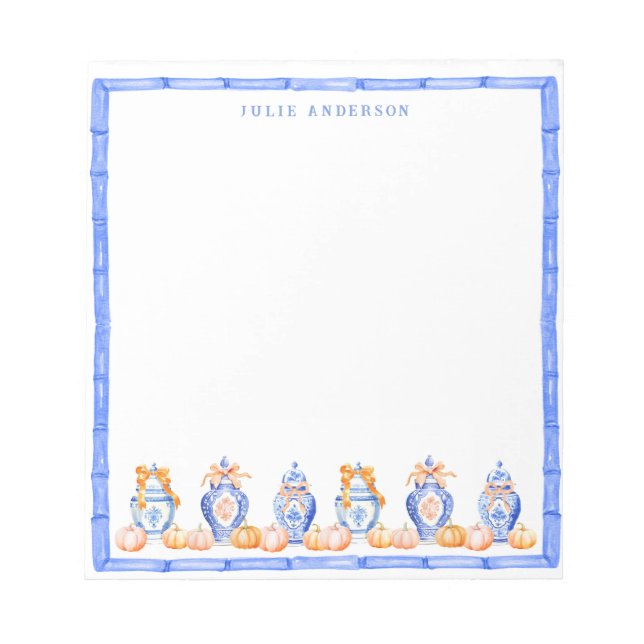 Bloc-note Citrouille d'automne Chinoiserie Ginger Jar (Devant)