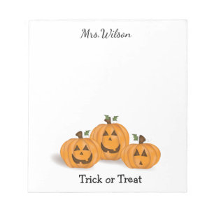 Bloc-note Citrouilles Jack O Lanterns heureuses et souriante