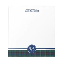Bloc-note Clan Mackenzie Tartan Monogramme Note Pad